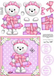 Teddy Tess's Present Quick Card & 3D Decoupage