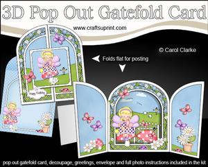 3D Girlz Fiz Fairy Pop Out Gatefold Card Kit