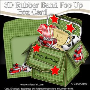 3D Football Rubber Band Pop Up Box Card