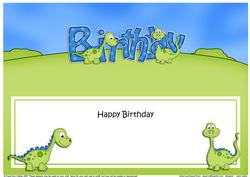 Large Dl Birthday Denis Dinosaur Matching Insert