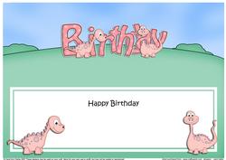 Large Dl Birthday Denise Dinosaur Matching Insert