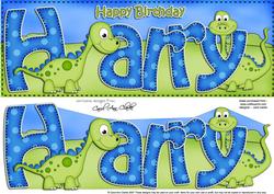 Large Dl Birthday Harry Denis Dinosaur Card & 3D Decoupage