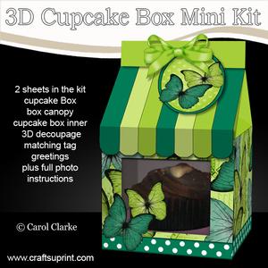 3D Butterfly Milk Carton Cupcake or Treat Box Mini Kit