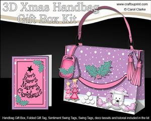 3D Westie Dog Xmas Handbag Treat or Favour Box Kit