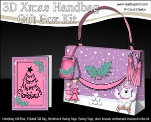 3D Ben Polar Bear Xmas Handbag Treat or Favour Box Kit