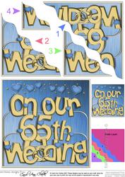 65th Wedding Anniversary Wavy Corner Side Stacker