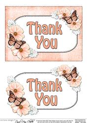 5x7 Thank You Flowers & Butterflies 3D Decoupage