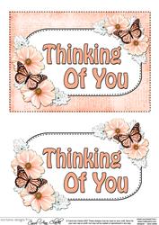 5x7 Thinking of You Flowers & Butterflies 3D Decoupage
