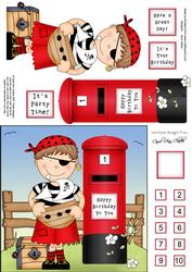 Boyz Joze Pirate & Postbox Quick Card N 3D Decoupage
