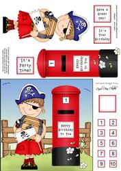 Boyz Joze Pirate & Postbox Quick Card N 3D Decoupage