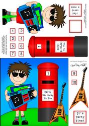 Boyz Rock Star Jaz & Postbox Quick Card N 3D Decoupage