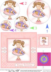 Girlz Liz's Flower Basket Circle Pyramage Topper