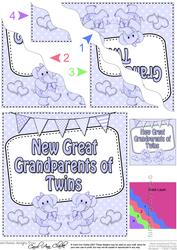 New Baby Great Grandparents of Twins Wavy Corner Side Stacke