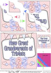 New Baby Great Grandparents of Triplets Wavy Corner Stacke