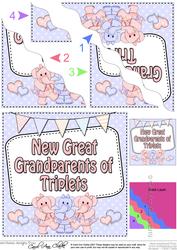 New Baby Great Grandparents of Triplets Wavy Corner Stacke