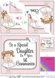 Special Daughter 1st Communion Wavy Corner Side Stacker Topp