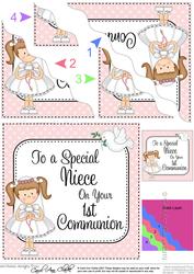 Special Niece 1st Communion Wavy Corner Side Stacker Topp