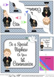 Special Nephew 1st Communion Wavy Corner Side Stacker