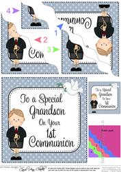 Special Grandson 1st Communion Wavy Corner Side Stacker