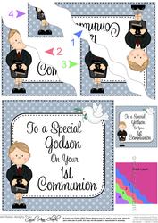 Special Godson 1st Communion Wavy Corner Side Stacker