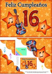 5x7 Spanish 16th Birthday Scallop Corner