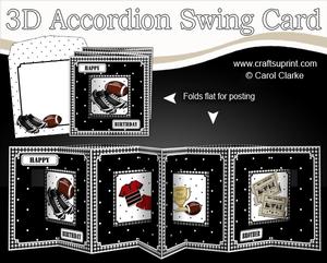 3D Male Sports Accordion Swing Card