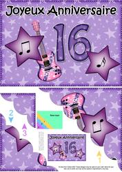 5x7 French 16th Birthday Scallop Corner