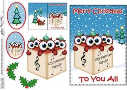 Xmas to You All Owls 5x7 3D Decoupage