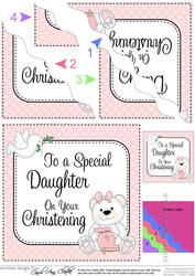 Special Daughter Christening Teddy Wavy Corner Side Stacker