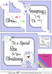 Special Son Christening Teddy Wavy Corner Side Stacker