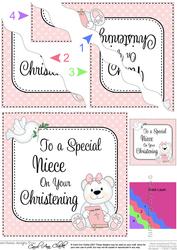 Special Niece Christening Teddy Wavy Corner Side Stacker