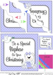 Special Nephew Christening Teddy Wavy Corner Side Stacker