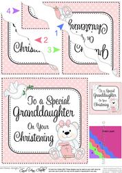 Granddaughter Christening Teddy Wavy Corner Side Stacker