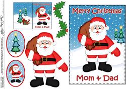 Xmas Mom & Dad Santa 5x7 3D Decoupage