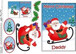 Xmas Daddy Santa 5x7 3D Decoupage