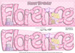 Large Dl Birthday Florence Doll Quick Card N 3D Decoupage