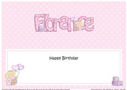 Large Dl Birthday Florence Teddies Matching Insert