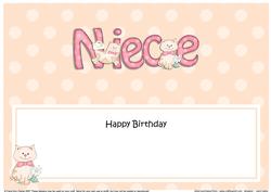 Birthday Niece Cat Large Dl Matching Insert