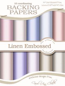 'linen Embossed' Backing Paper Kit - Posy and Pearls Colours