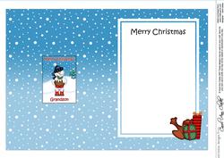 Xmas Grandson Snowman 5x7 Matching Insert