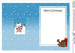 Christmas Sledging Little Cat 5x7 Matching Insert