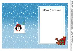 Xmas Little Penguin 5x7 Matching Insert
