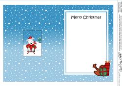 Xmas Sledging Westie Dog 5x7 Matching Insert