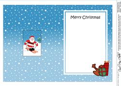 Christmas Skiing Santa 5x7 Matching Insert