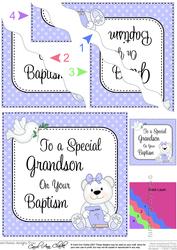 Special Grandson Baptism Teddy Wavy Corner Side Stacker
