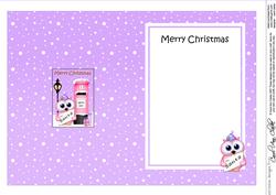 Christmas Little Hoot Owl Postbox 5x7 Matching Insert