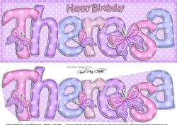 Large Dl Birthday Theresa Butterflies Card & Decoupage