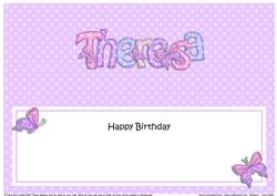 Large Dl Birthday Theresa Butterflies Insert