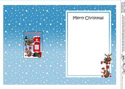 Christmas Rudolph Postbox 5x7 Matching Insert