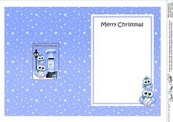 Christmas Hoot & Little Hoot Owl Postbox 5x7 Matching Insert